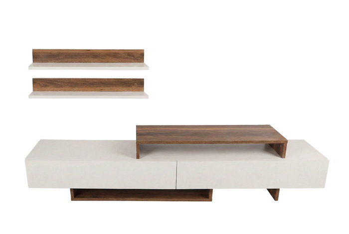 Hanah Home Mueble de TV Nirvana Blanco y Teca Hanah Home Mueble de TV Nirvana Blanco y Teca